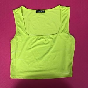 Shein neon square neck crop top